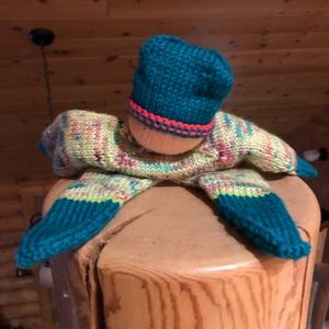 Handmade Crochet Infant Baby Lovey Blanket Doll Knit  Security Comfort Toy 13”